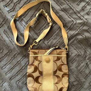 Coach Tan and Brown Crossbody Bag